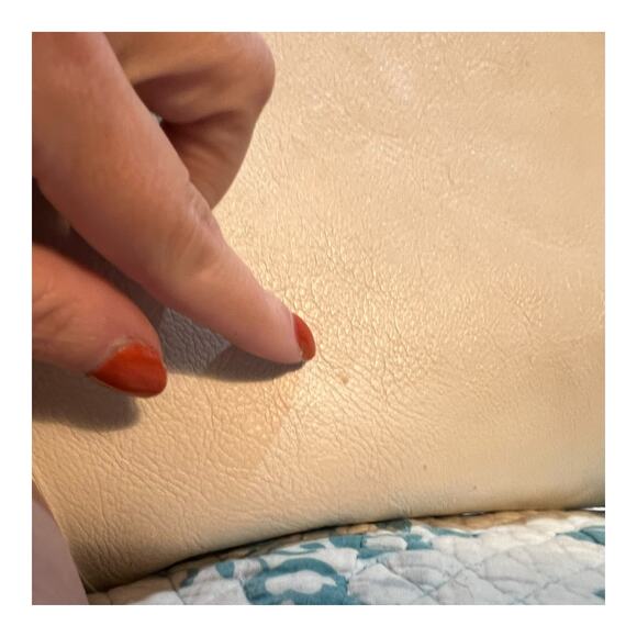 Vintage DR Pelletterie Firenze Handbag Shoulder Tote Italian Leather Bone White - Picture 10 of 11